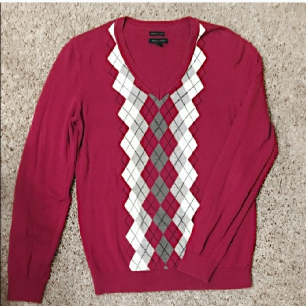 Tommy Hilfiger V neck Argyle Sweater